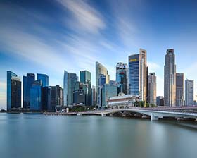 The ever impressive Singapore skyline perfectly framed on a tranquil afternoon