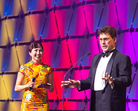 Awards ceremony photography showing at corporate gala Singapore